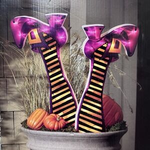 NIB 21" Light Up Wicked Witch Legs Spooky Halloween Yard Sign Impact Innovations